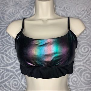 Holographic Forever 21 Bra top with lattice back